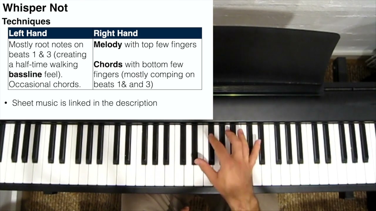 How to Play Whisper Not (Jazz Piano) - with Sheet Music
