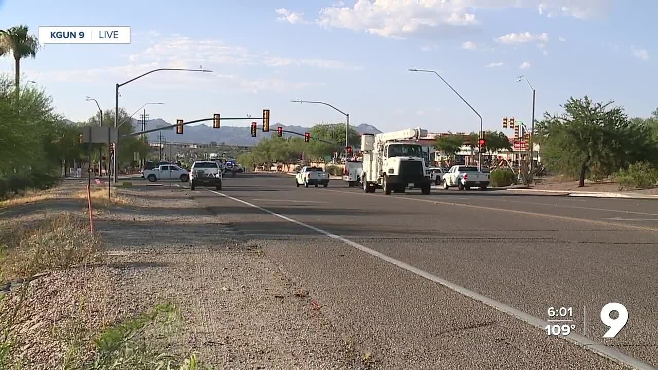 Downed power lines close Ina Road