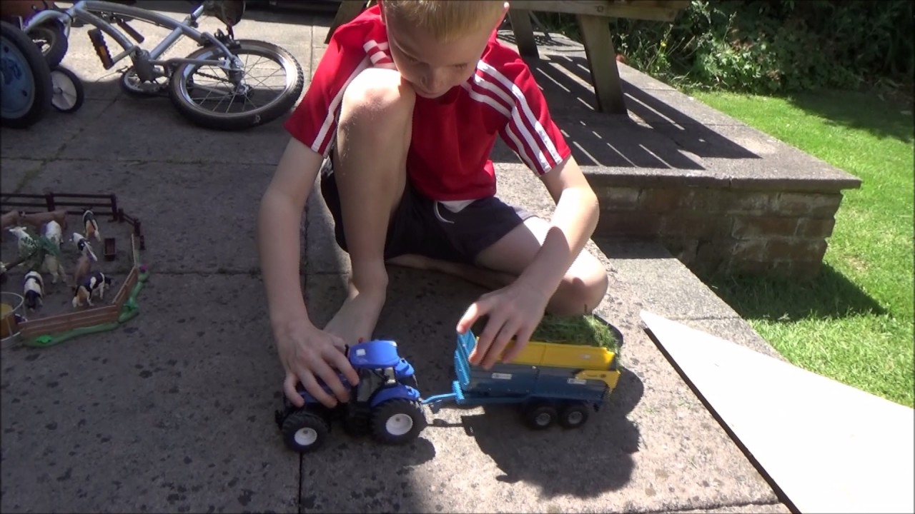 Jack & Harry build a toy farm in the garden Part 2.Silage making