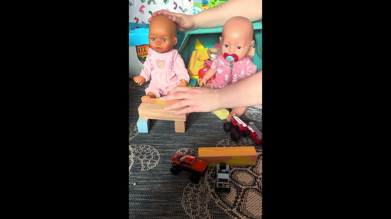 Meet Baby Born Learn to Walk Olivia Playing Blocks with Baby Born Joshua for Thank You Thursday