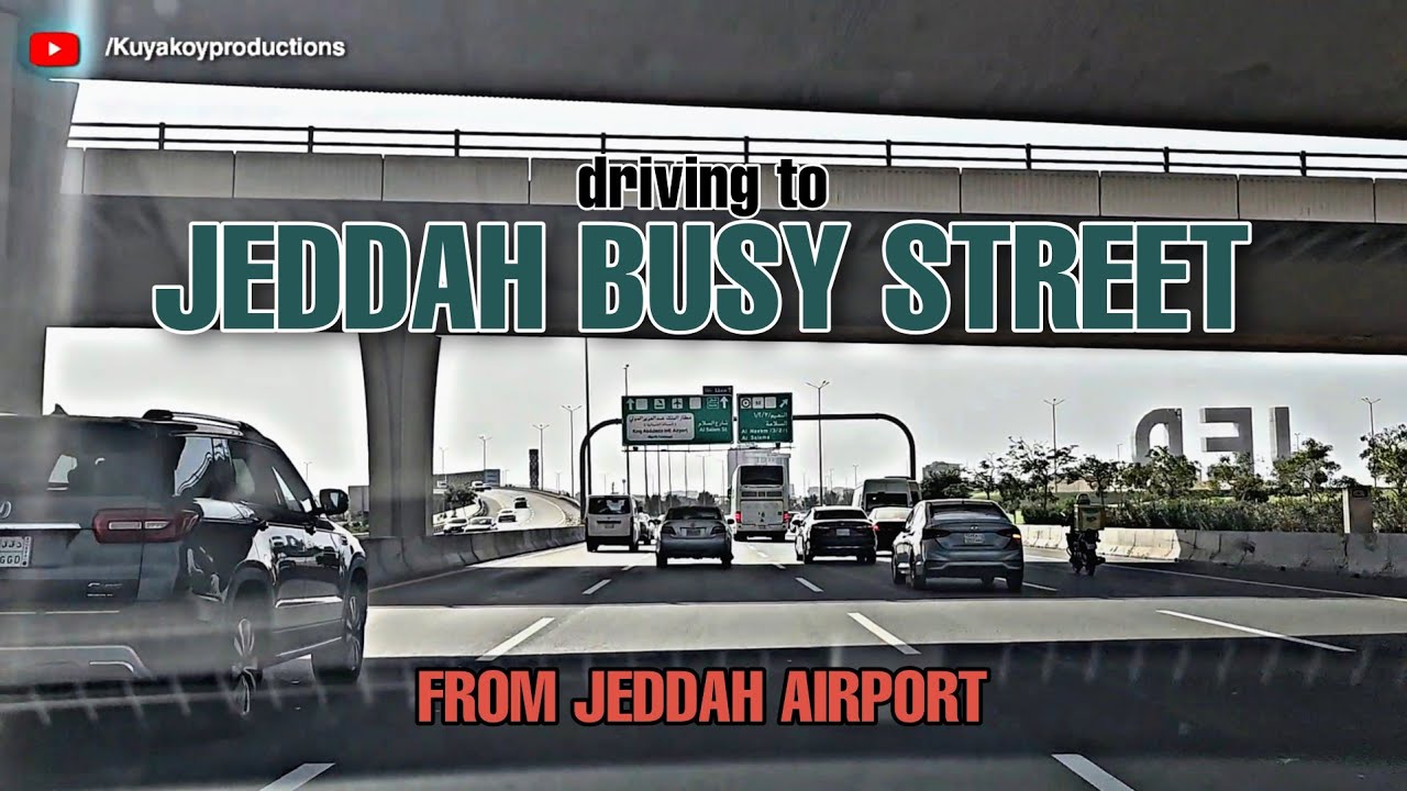 Jeddah Airport: Driving out onto Jeddah's busy streets