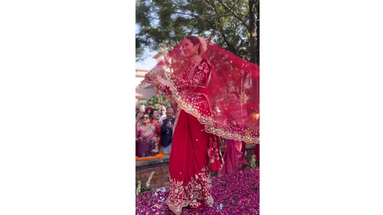 Shrinkhala Khatiwada stunned in a red saree for her wedding ceremony!