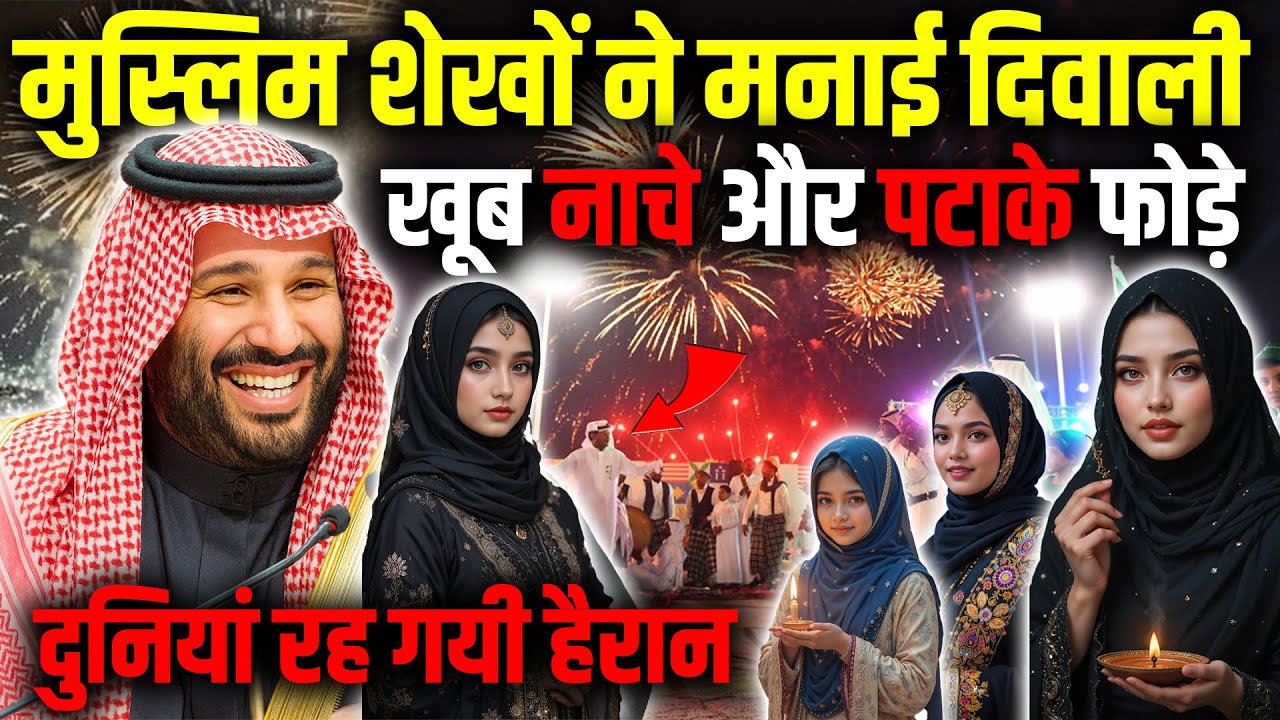 मुस्लिम शेखों ने मनाई दिवाली (खूब नाचें दुनियां हैरान) ! Muslim Sheikhs Celebrate Diwali.