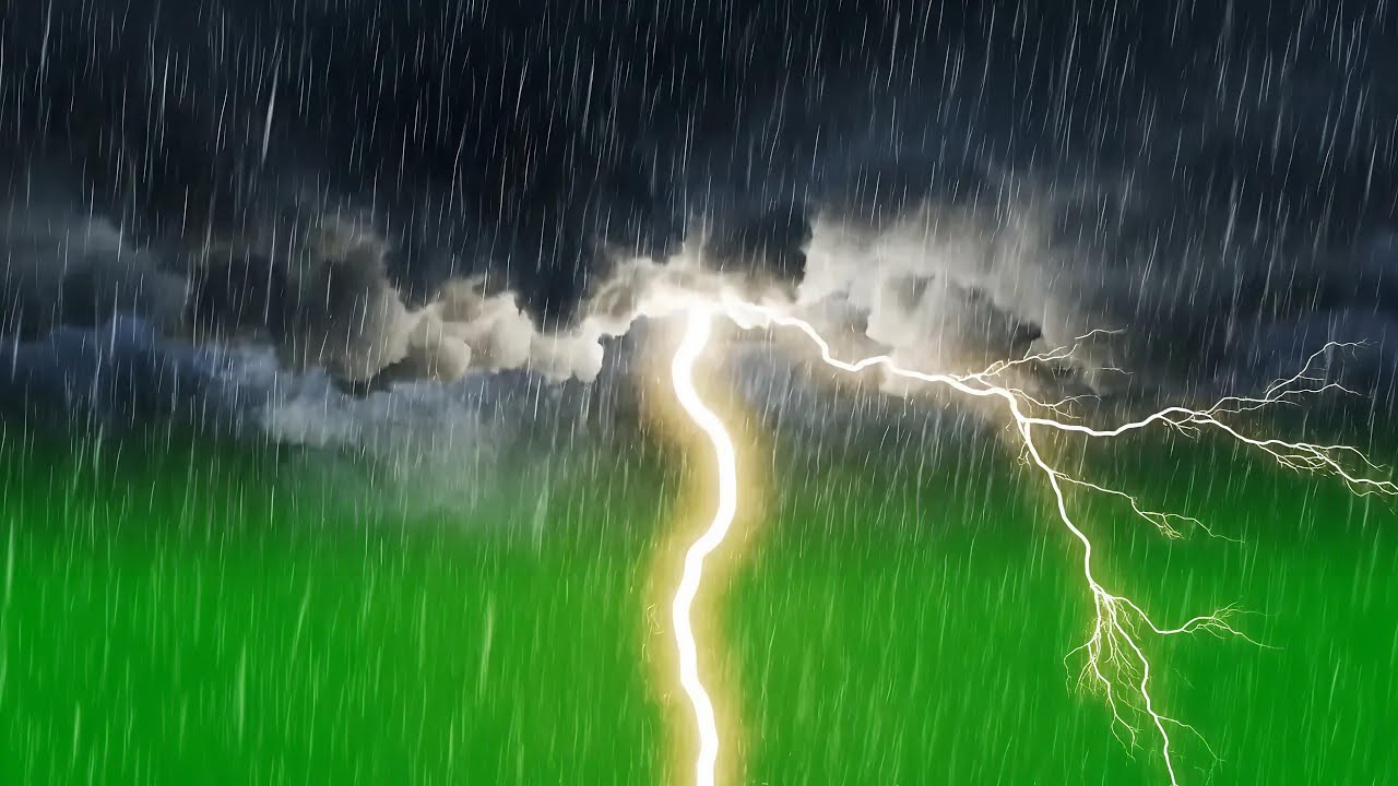 Realistic Rain Falling Effect Green Screen