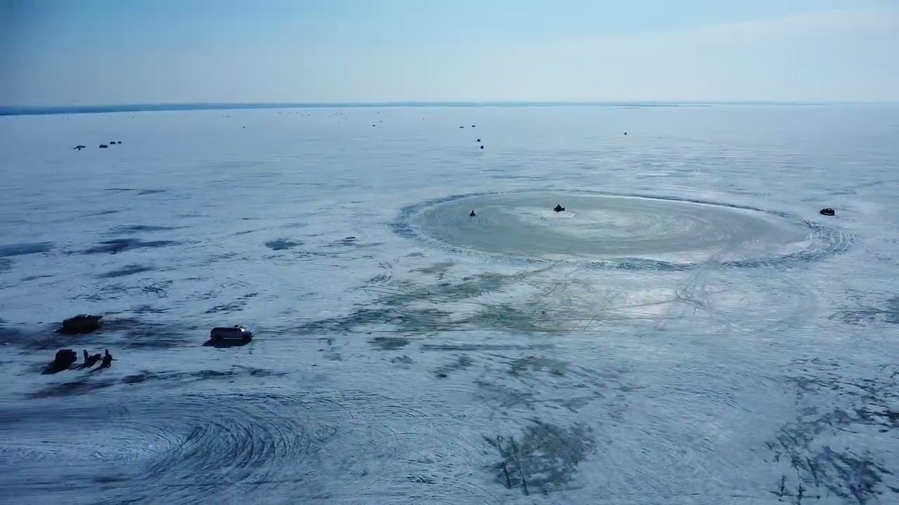 Ice drags in front of Bobby Mac's Ira township MI 2-14-26