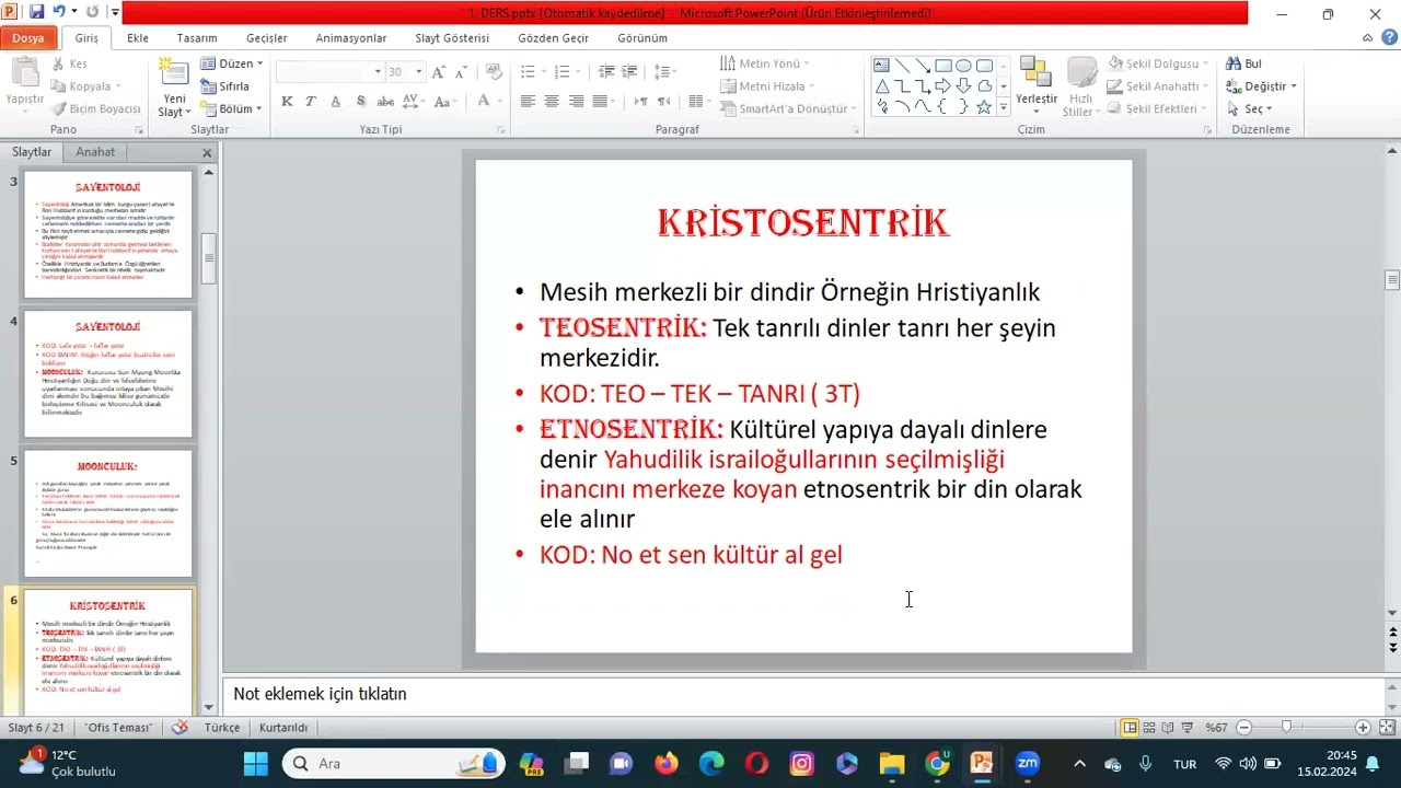 KAMP DERSLERİ DİNLER TARİHİ 1  DERS