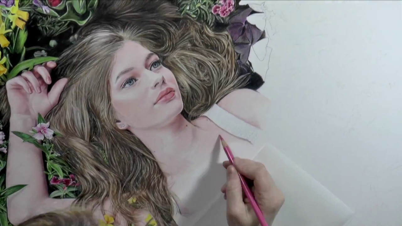 Seventeen Spring - Time Lapse - Colored Pencil Drawing by Wendy Layne