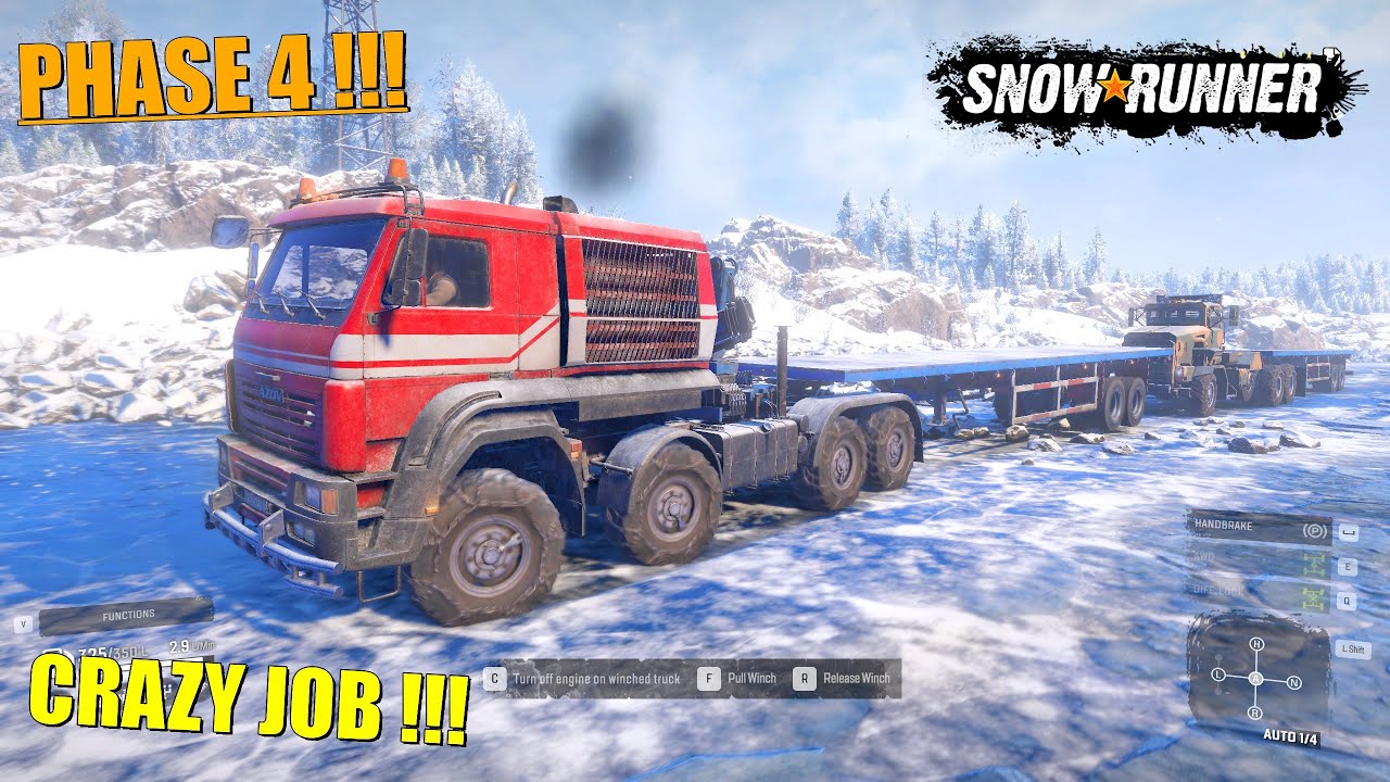 SnowRunner | PHASE 4 | AMUR (Urska River) - AZOV & Derry Longhorn (Bridge to the Island) part #1 2K
