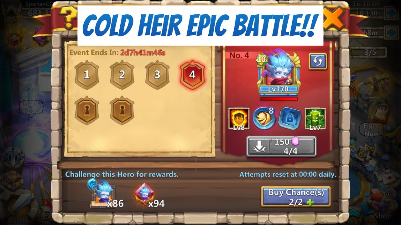 Castle Clash Cold Heir Epic Battle