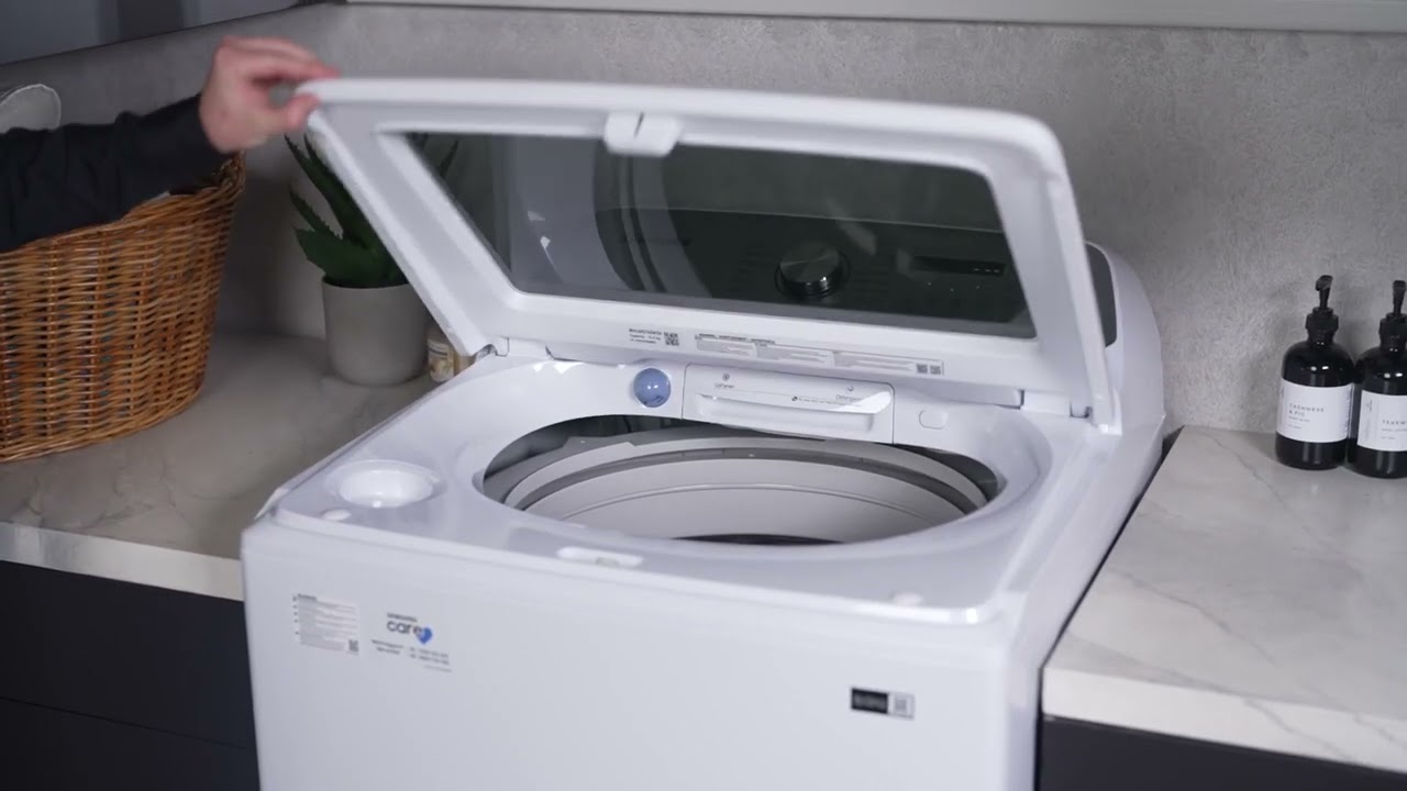Обзор продукта: стиральная машина Samsung с верхней загрузкой 12 кг WA12A8376GW