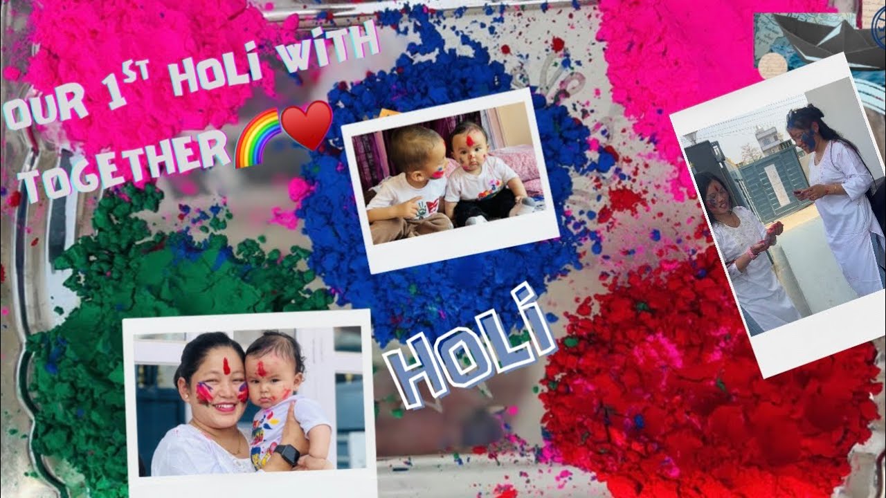 #holi2082♥️🌈#unexpected fun🤩😆😁#shreenav ko 1st holi🌈😘😊