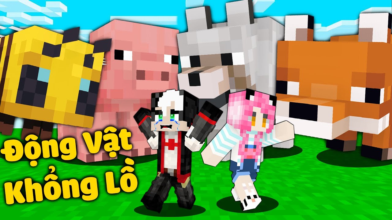 MỀU THỬ THÁCH SINH TỒN THẾ GIỚI ĐỘNG VẬT KHỔNG LỒ TRONG MCPE*REDHOOD BỊ TROLL BỞI QUÁI VẬT KHỔNG LỒ