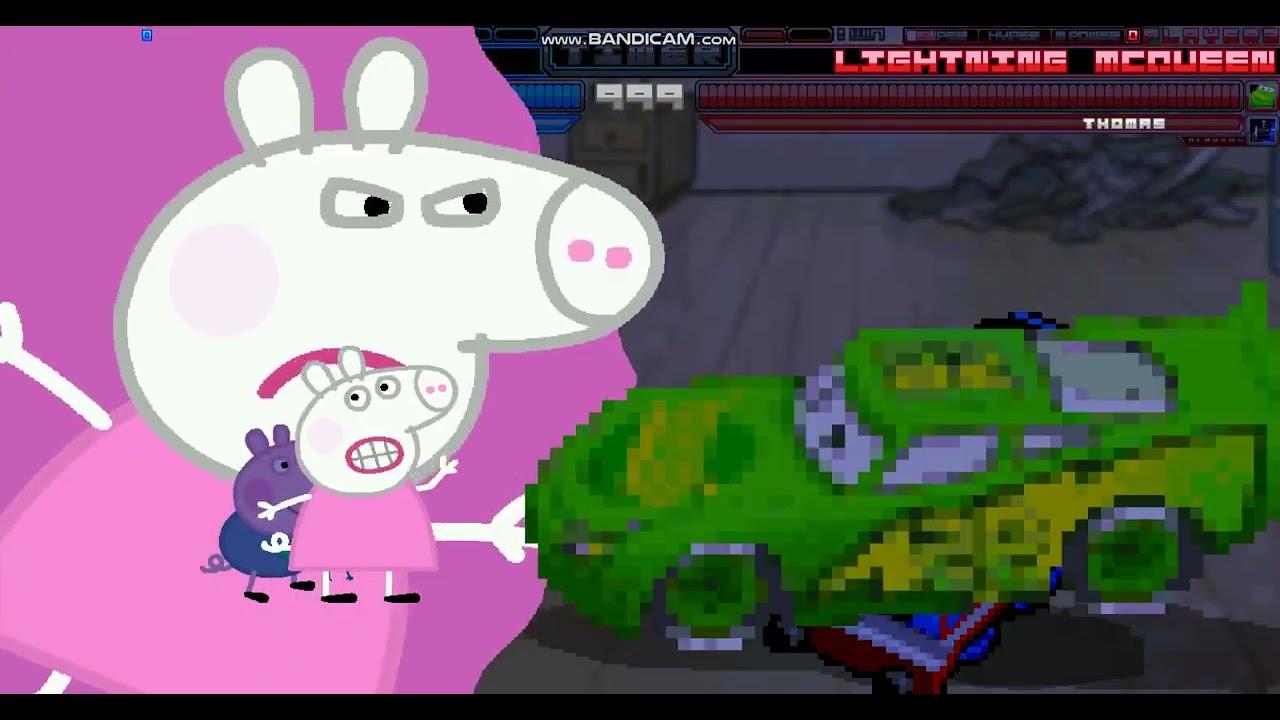 Mugen:Peppa Pig Y George Pig Vs Lightning Mcqueen Y Thomas