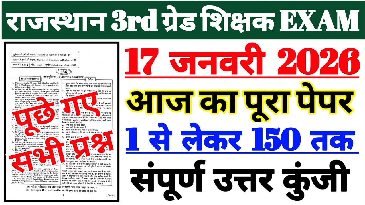 Rajsthan 3rd Grade Exam Analysis 2026 | Reet Mains Exam Review Today | Reet 3rd Grade Exam Analysis