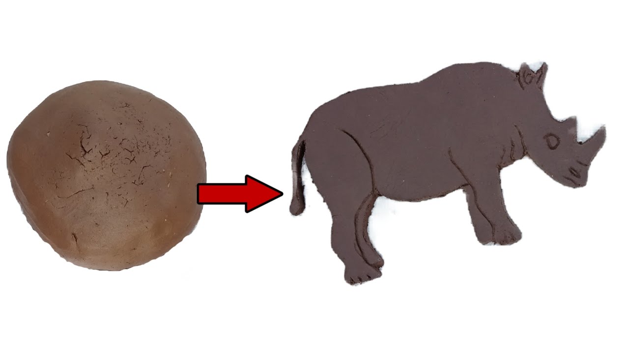 LEARN HOW TO MAKE RHINO CLAY ART || SCULPTURE