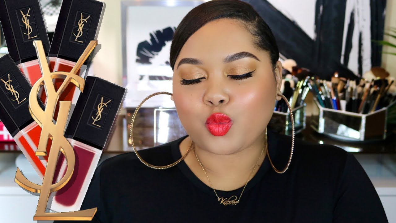YSL Tatouage Couture Velvet Creme Liquid Lipstick Try On Session