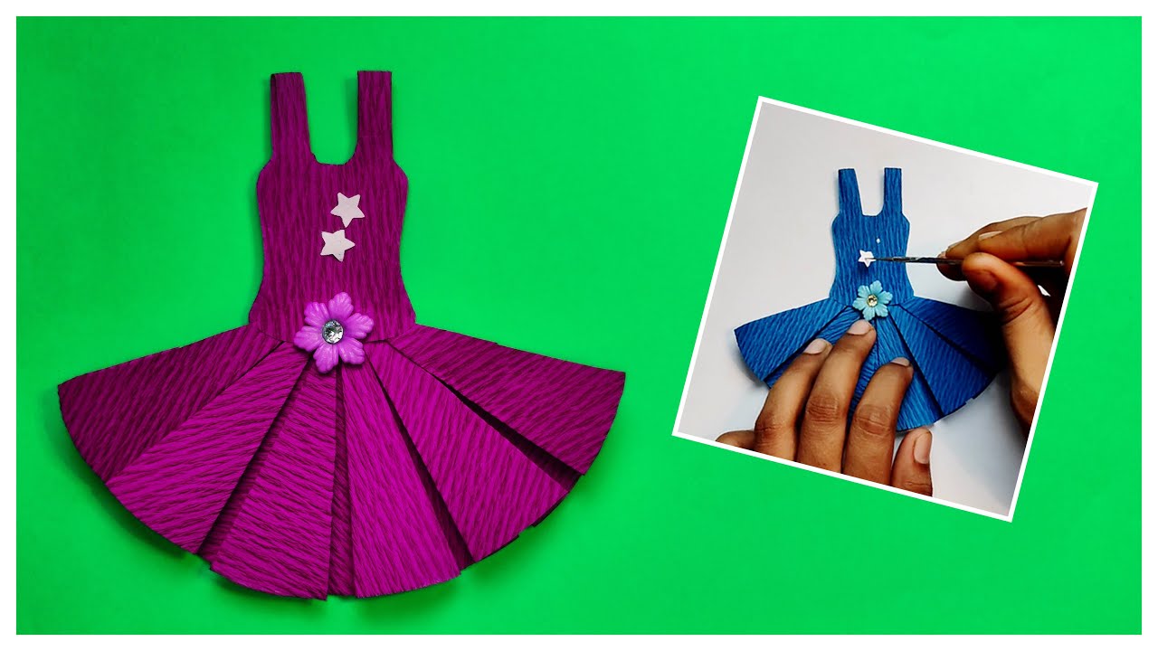How to make a Paper dress - How To Make Easy Paper Dress For Kids - Paper Craft Easy - KIDS crafts