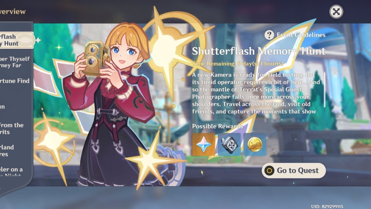 (Genshin Impact) Shutterflash Memory Hunt event