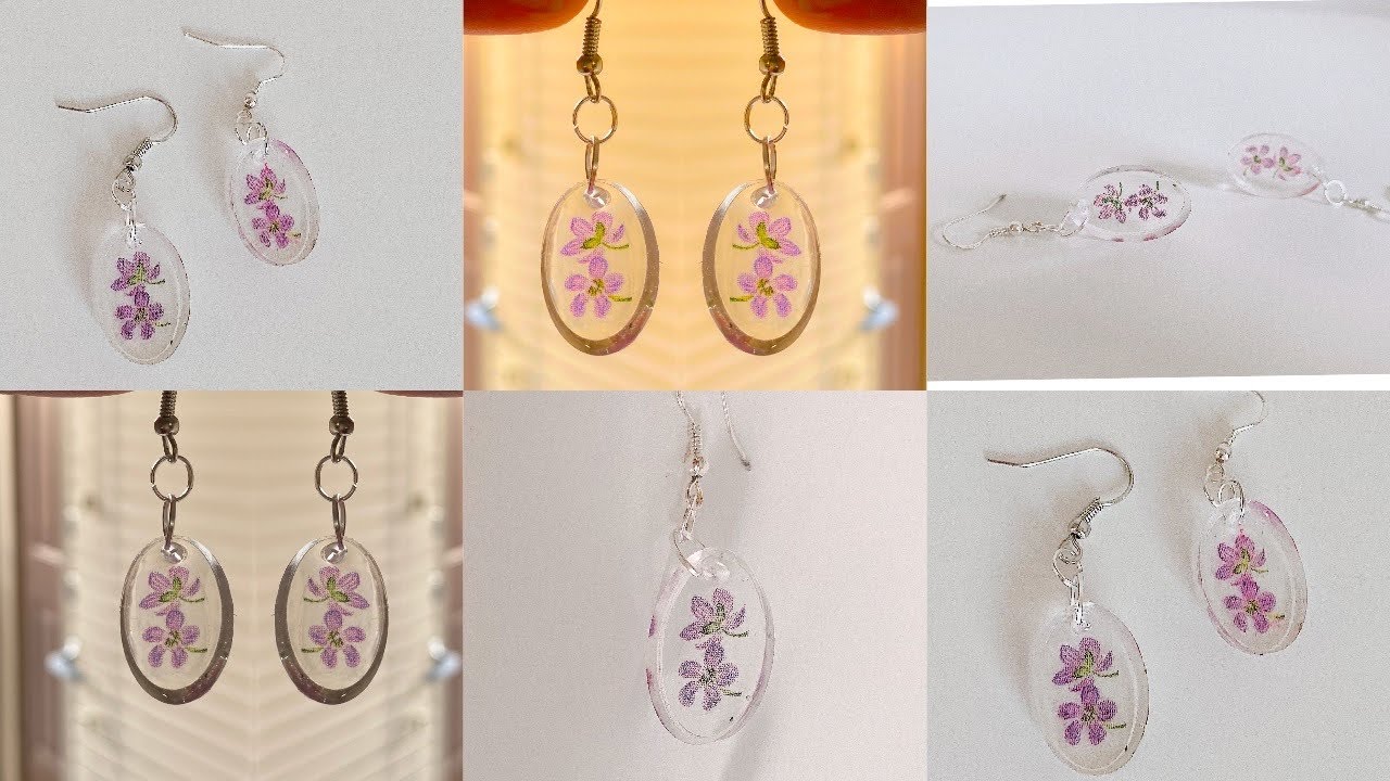 diy UV Resin/Making Simple earrings using UV Resin with in 5 minutes/simple resin earrings