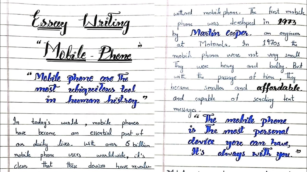 Mobile phone essay with Quotations| Best essay presentation | For class 10th and 12th