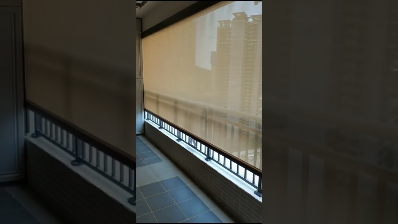 Balcony windproof roller blinds, retractable screen #shade #design #patio #decor #screen