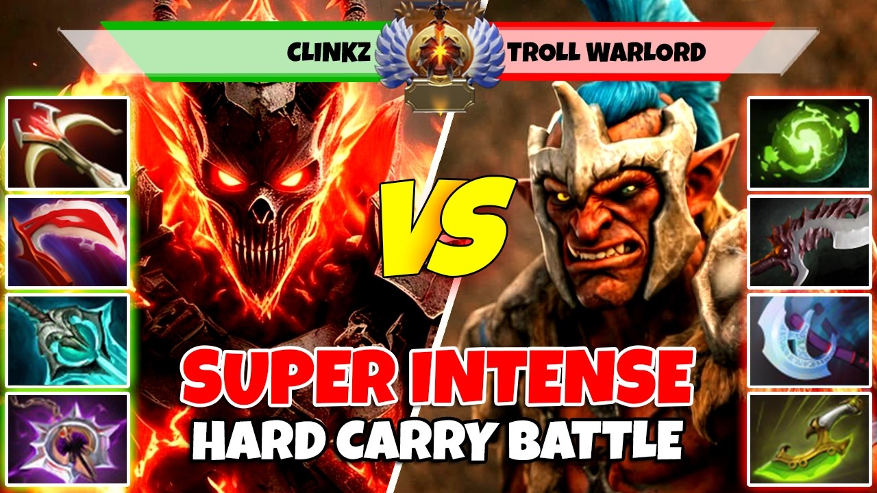 CLINKZ (керри) против TROLL WARLORD (керри) - Эпическая битва игроков Dota 2 в ранге Immortal - Z...