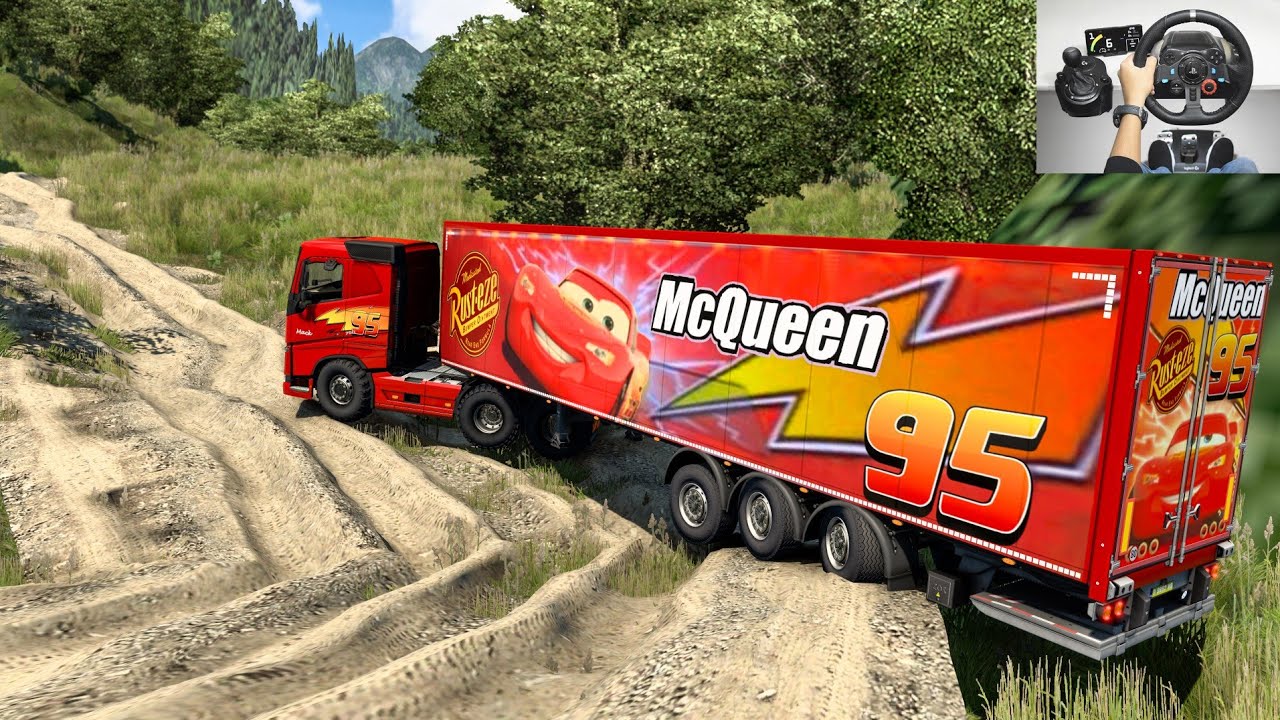 Lightning McQueen And Mack lost in jungle | Plane Crash | Cars Movie | Steering wheel + Shifter