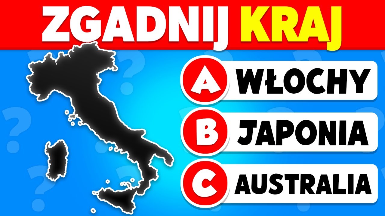 🚩 Zgadnij Kraj po Kształcie 🌎 | Czy potrafisz Zgadnąć 40 Kraj&oacute;w?