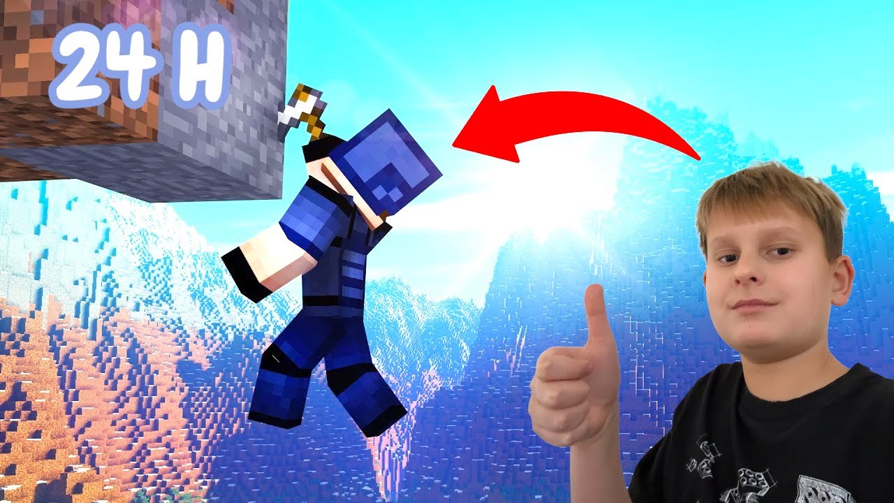 WYSZEDŁEM I SPĘDZIŁEM 24 H NA NAJWIĘKSZEJ GÓRZE W MINECRAFT !