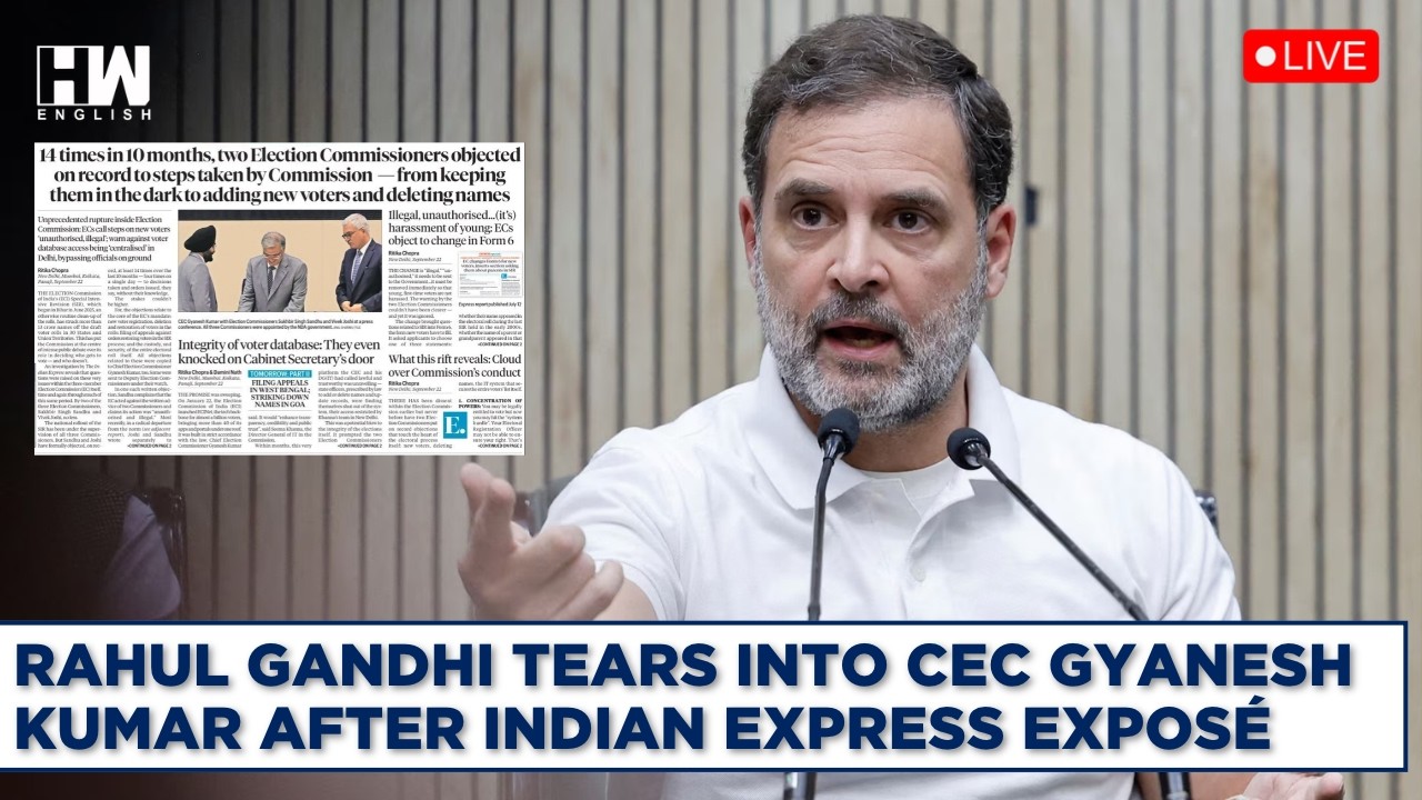 LIVE | Rahul Gandhi Tears Into CEC Gyanesh Kumar After Indian Express Expos&eacute; | Congress | ECI | BJP