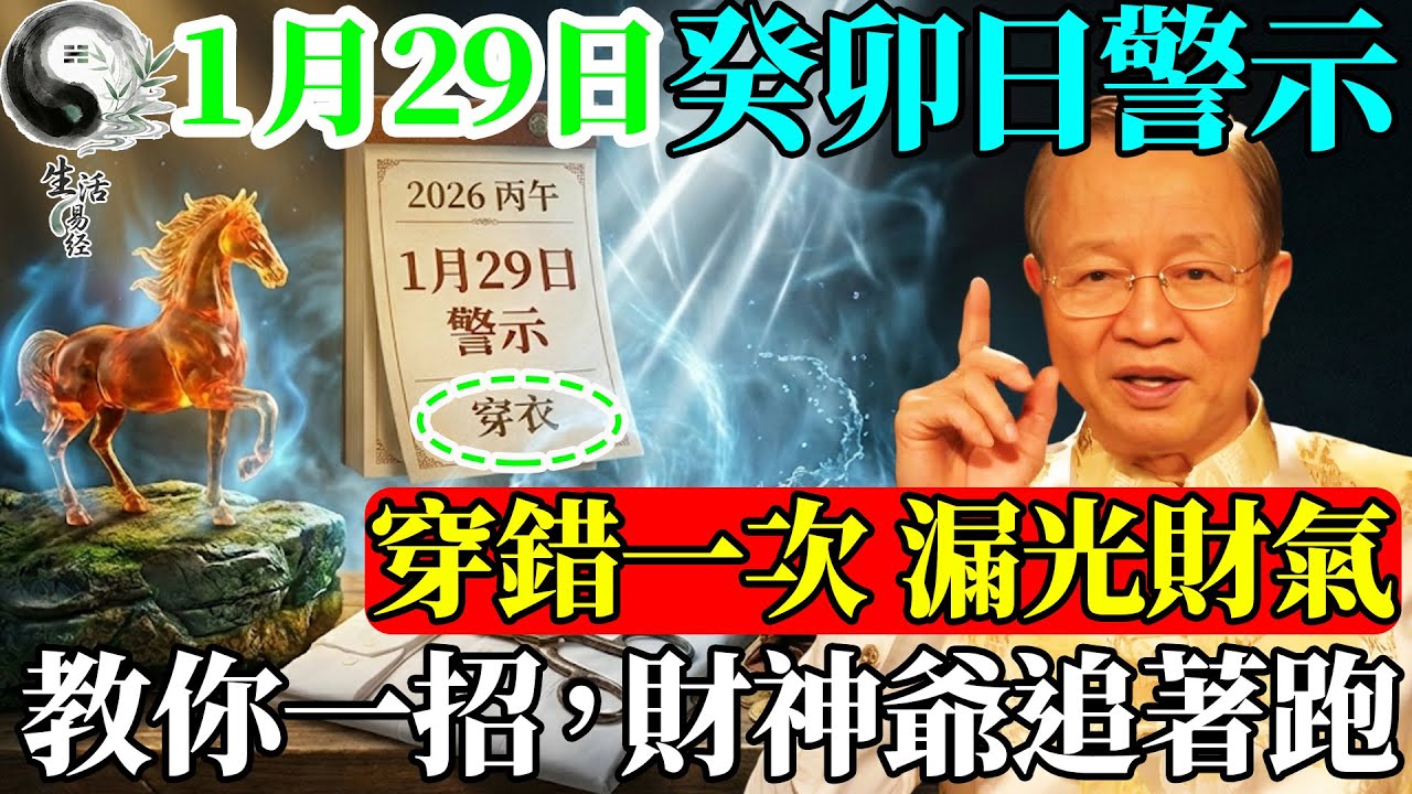 2026年1月29日，這件衣服趕緊脫下來！穿錯顏色招小人，破財只需一瞬間！#易經智慧 #曾仕強 #易經 #人生感悟 #人生哲理 #國學 #國學智慧 #正能量 #因果 #風水