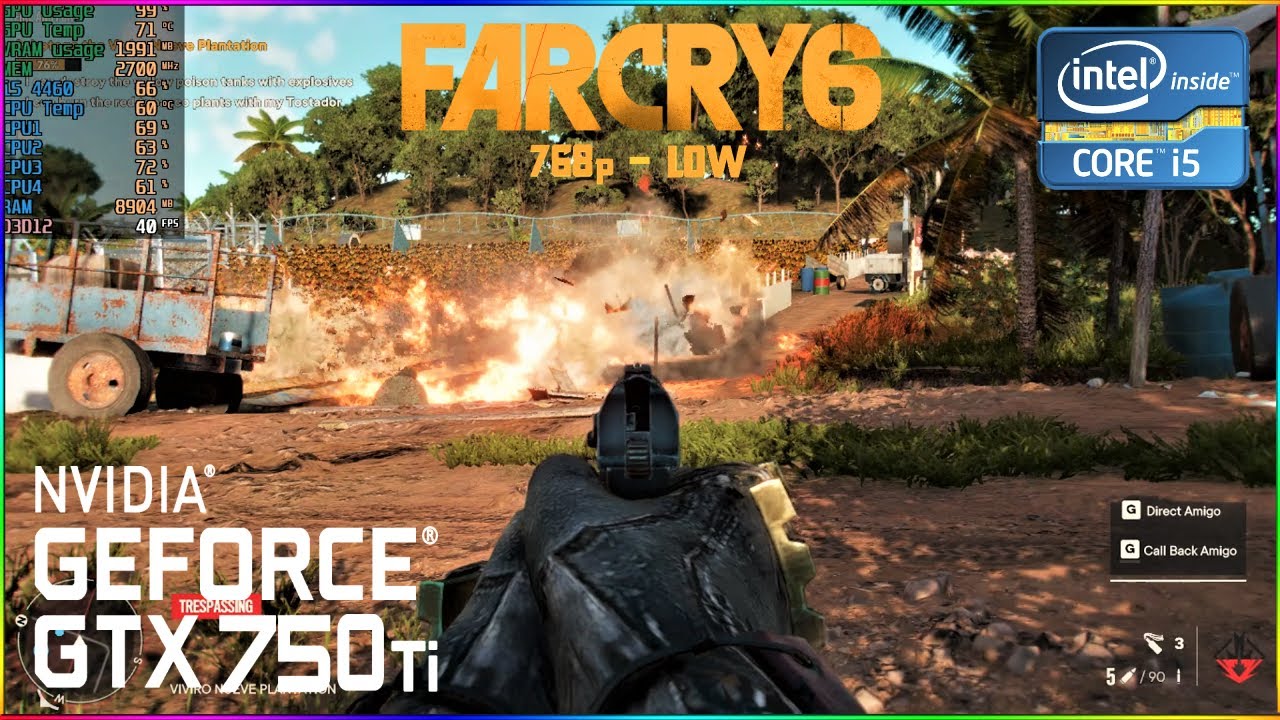 Far Cry 6 (2022) | GTX 750 Ti - 768p LOW | i5 4460 | 16GB RAM