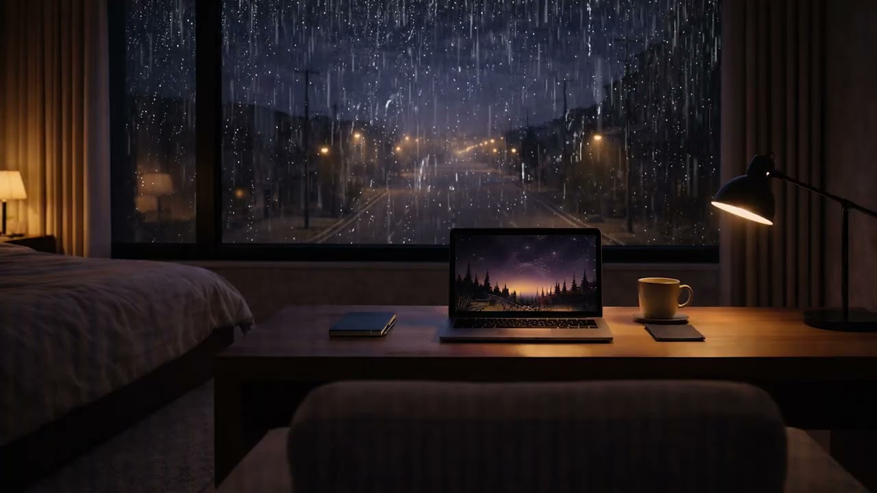Fall Asleep Fast with Rain ASMR in a Cozy Warm Lit Bedroom 🌧️ Reduce Anxiety