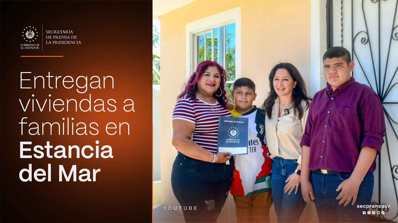 Gobierno del Presidente Bukele entrega viviendas a familias en Estancia del Mar, cantón Cangrejera