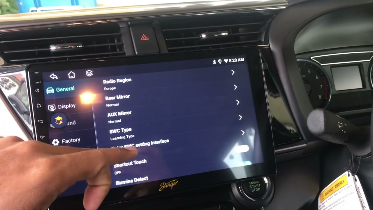 Setting Steering Wheel Android Player [Stinger T5 Max]