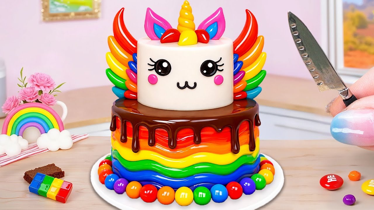 Fantastic Unicorn Rainbow Jelly Cake 🌈 Top Adorable Mini Cake Decorating Ideas 💌 The Cake Corner