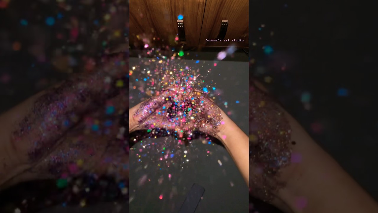 Aesthetic Glitter shower by hand & finger || 