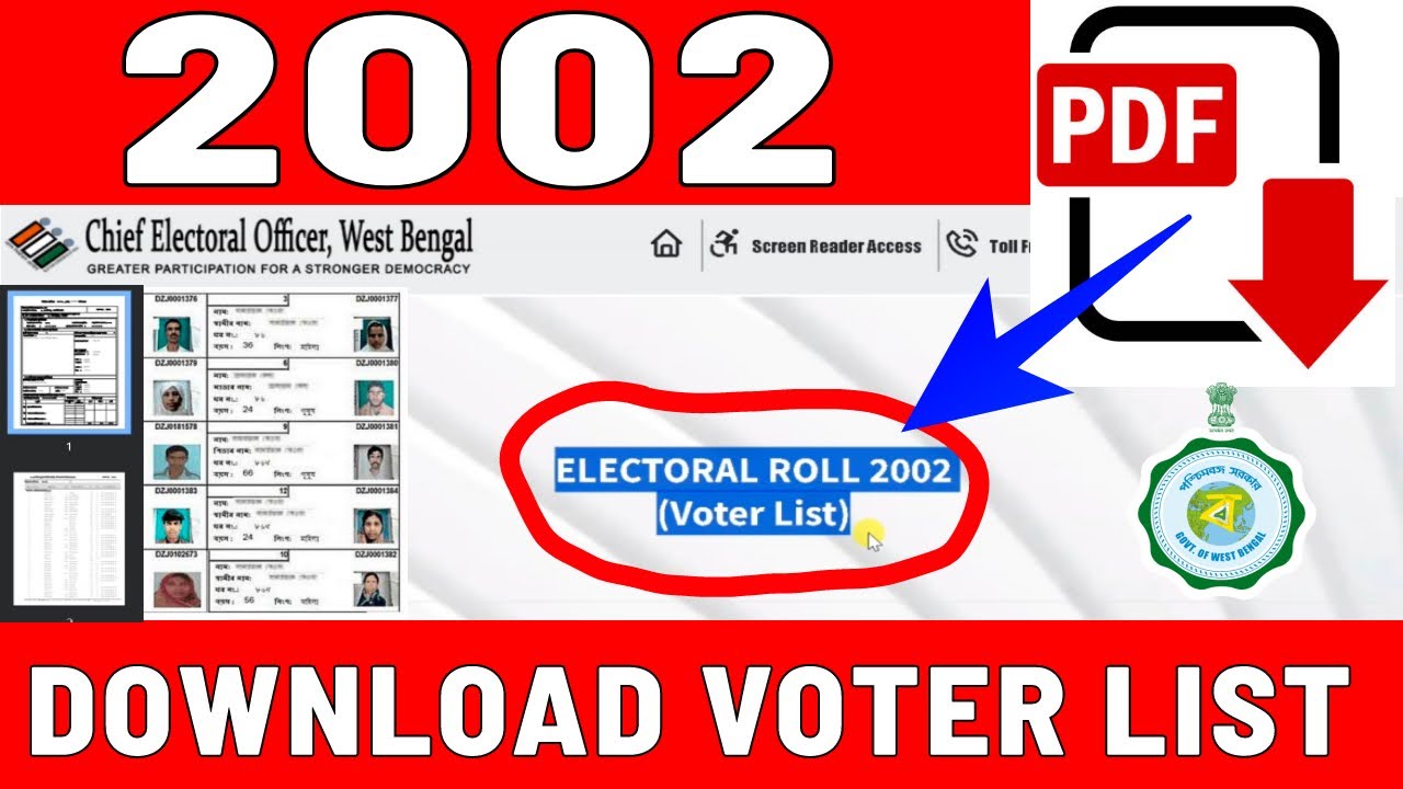 How to Download 2002 West Bengal Voter List (2002 West Bengal Voter List Kaise Download Kare) Hindi