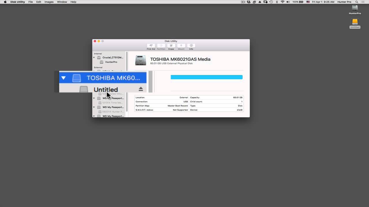 Mac OS X El Capitan: Create and Format Backup Drive with Disk Utility