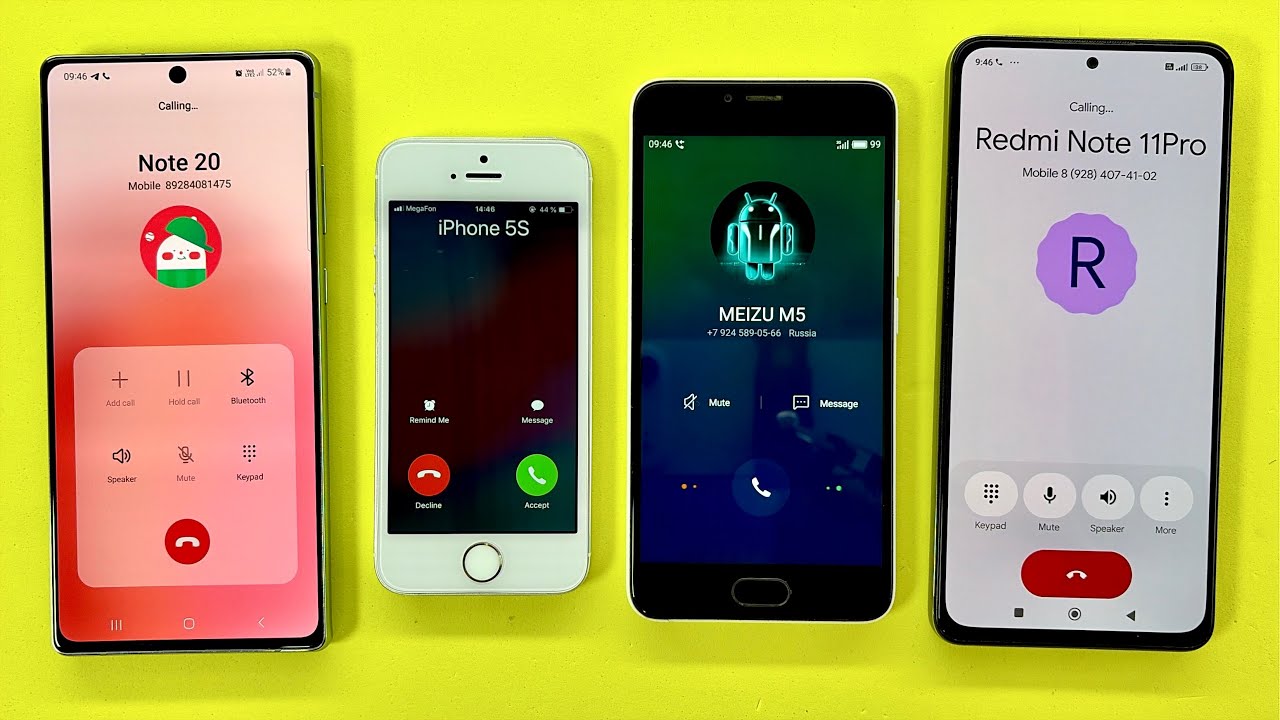 Incorrect Outgoing Call iPhone 5S Vs MEIZU M5 | Samsung Note20 Vs Redmi Note11Pro 