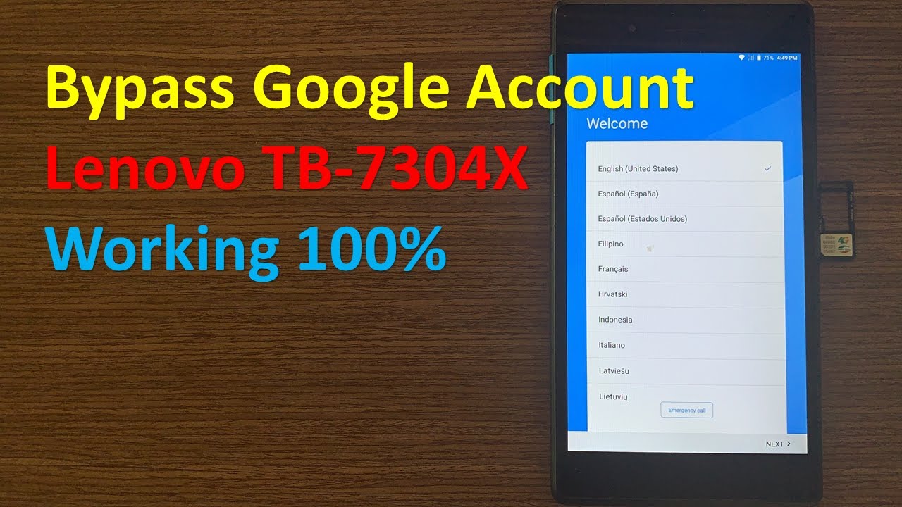 Bypass Google Account Lenovo TB-7304X Working 100%