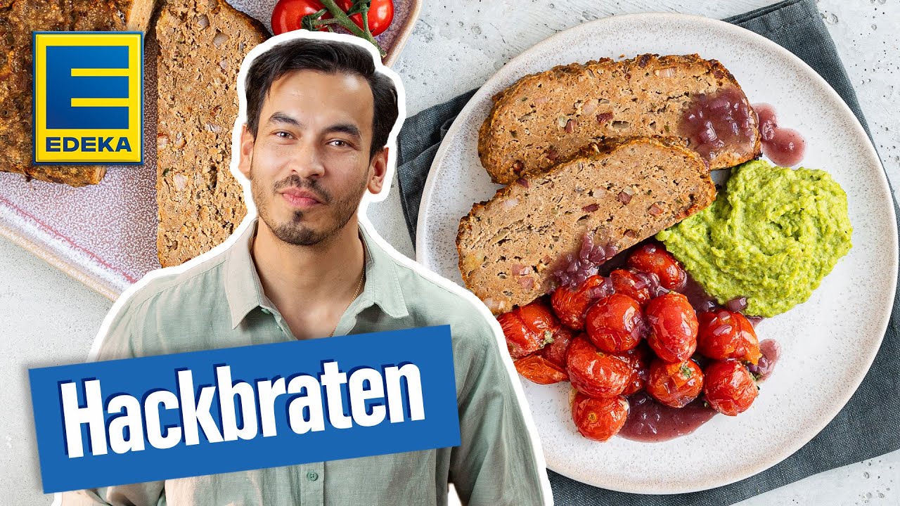 Hackbraten aus dem Ofen | Oster Rezept mit Erbsenpüree