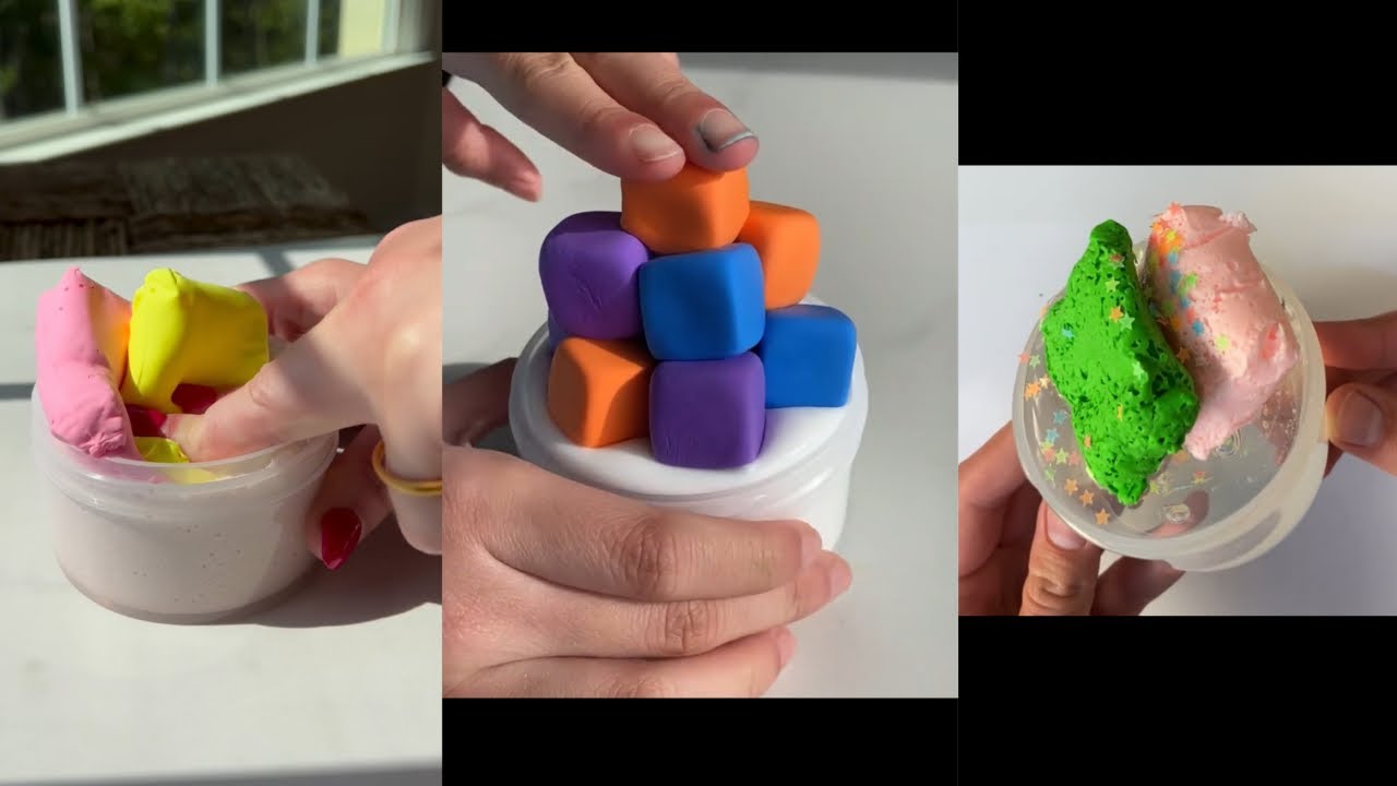 ASMR Airdry Clay Slime Mixing | bluemingslime