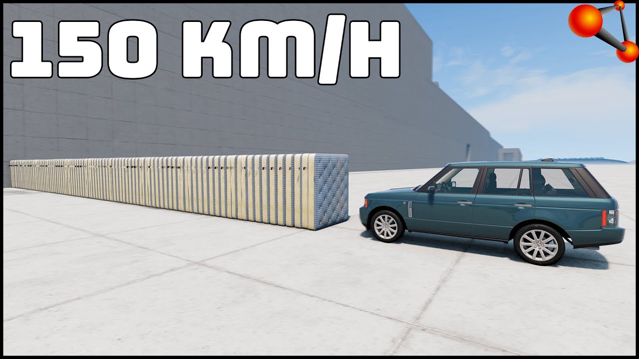 100 MATTRESS vs RANGE ROVER! 200 Km/H CRASH TEST! - BeamNg Drive