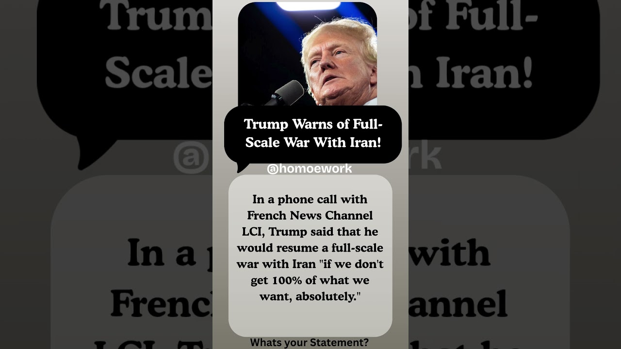 Trump Warns of Full Scale War With Iran! #breakingnews #trendingnow #trump