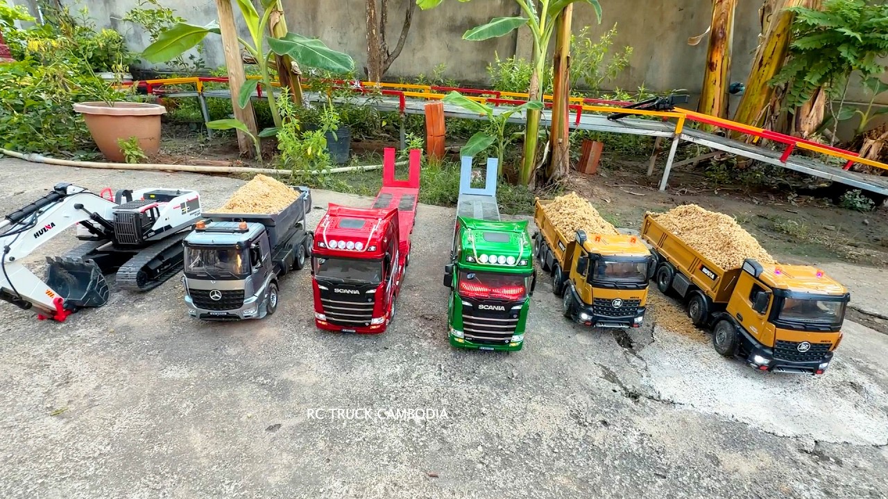 Amazing Many Team Rc Rc Drive On Way And On The Bridge By Huina 1536 ,1501 , 1594 , 770 ,