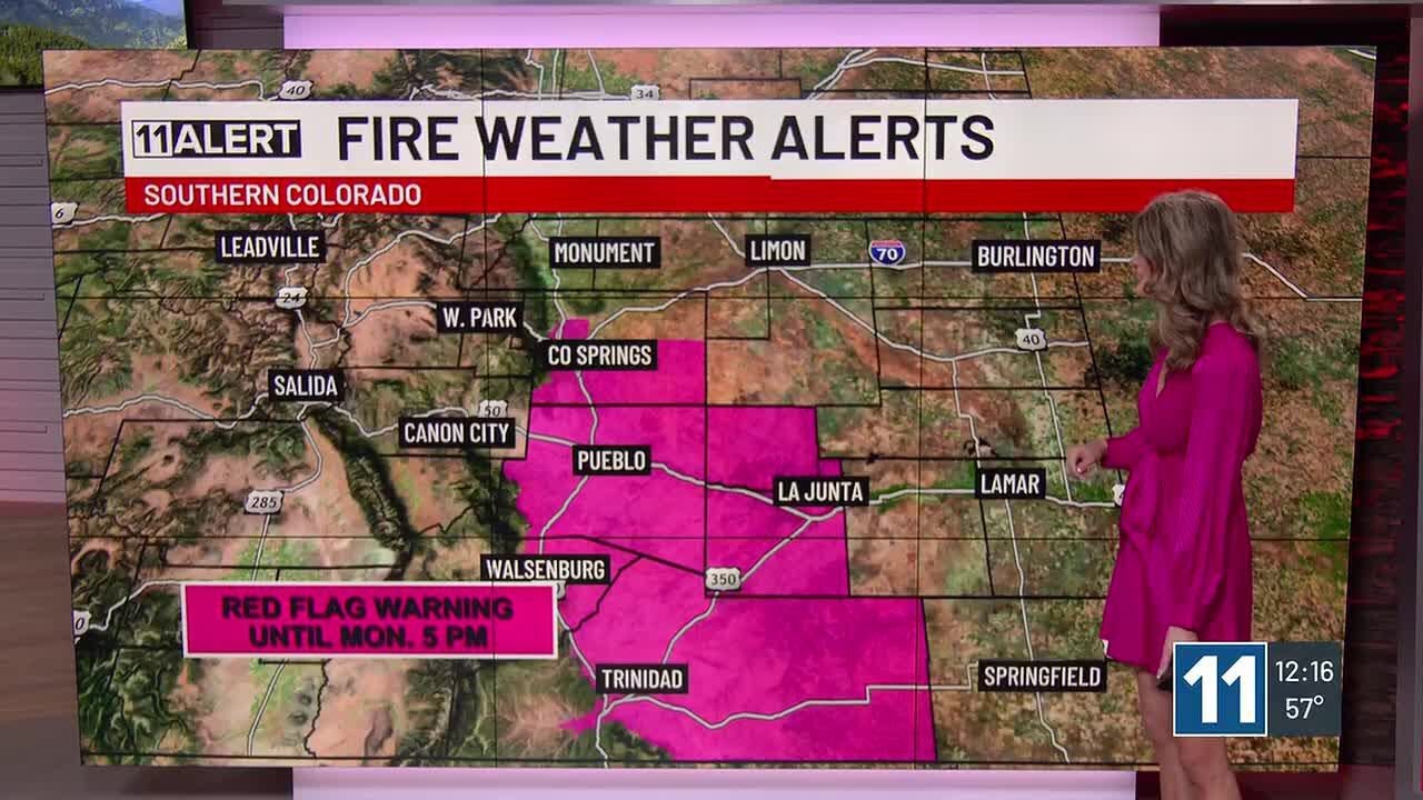 Continued fire danger for Monday in southern Colorado