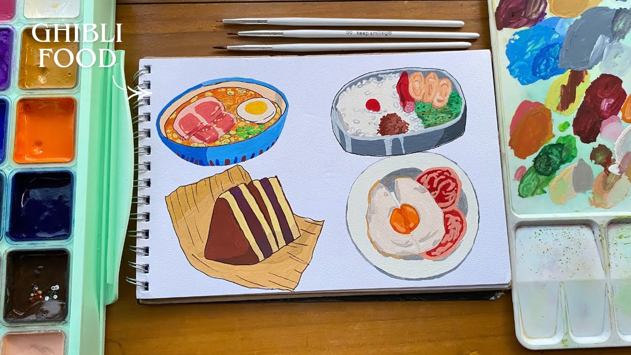 Painting Ghibli Food in Gouache ┃ ✨Relaxing Art Vibes