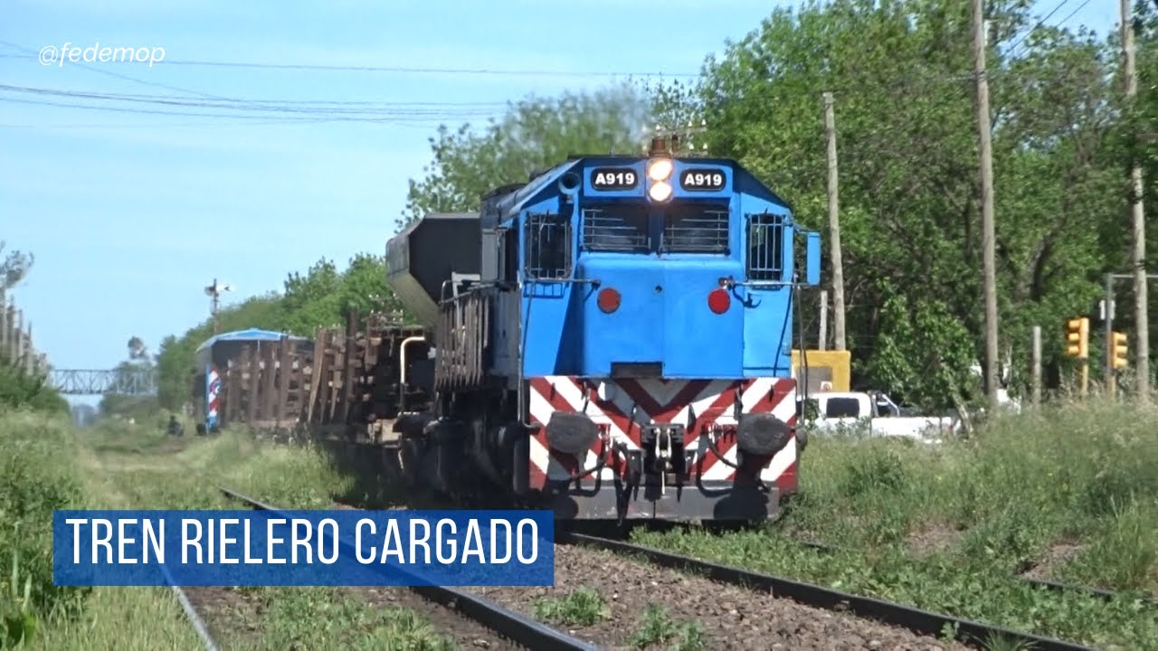 GT22 A919 con un TREN DE RIELES CARGADO destino Playa de Kilo 5 GERLI | #train #argentina