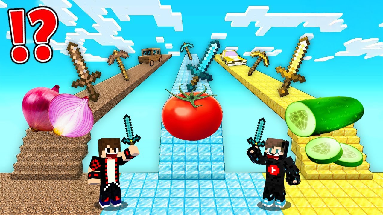 ماين كرافت : حـرب طريق حظ الخضروات ولكن طريق البصل ضد طريق الخيار !!؟ 🔥😱